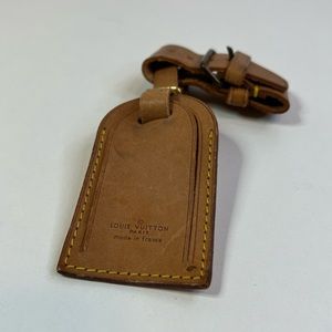 Louis Vuitton Luggage Tag w/Poignier in Vachetta Leather